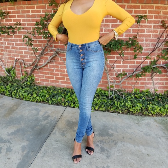 FASHION NOVA by VIBRANT Denim Jeans Button Up - Picture 3 of 8